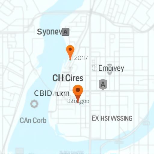 Map showing Sydney CBD
